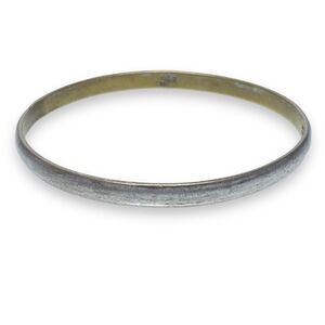 Vintage Mexico Taxco Sterling Silver 925 6mm Bangle Bracelet 8.25"